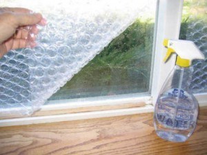 Insulate Your Windows For Winter With Bubble Wrap and Water