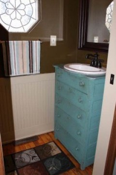 Old Dresser Re Purposed Into A Stunning Vanity On The Cheap