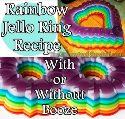 Rainbow Jello Ring Recipe - With or Without Booze