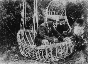 Coracle Making. Photograph by the National Museum Wales. Reproduced under the Creative Commons 2.0 Licence