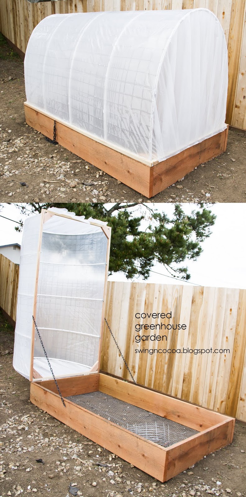 Covered Greenhouse Hinged Raised Garden Bed Project