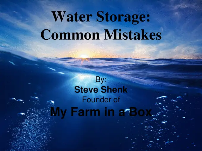 Do You Make These Water Storage Mistakes?