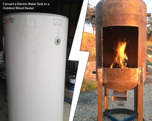 Convert an Electric Water Tank to an Outdoor Wood Stove Project
