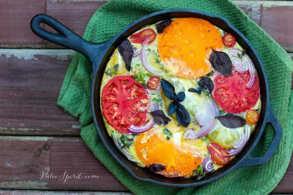 Heirloom Tomato and Fresh Basil Frittata With Bacon