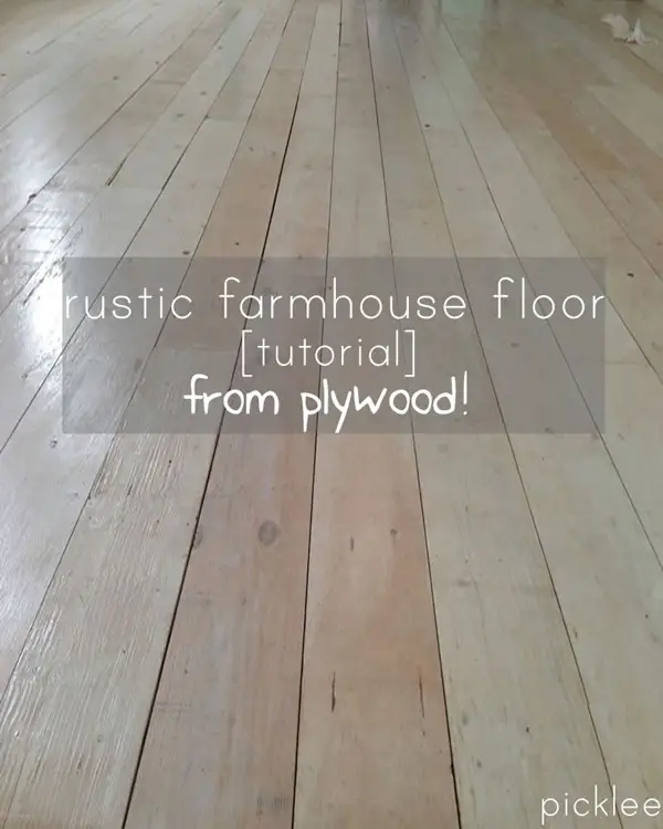 Farmhouse Wide Plank Floor Made from Plywood Project