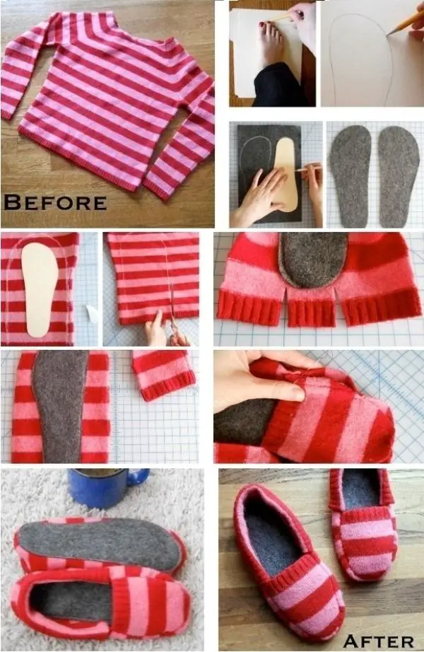 Upcycle a Sweater into Cozy Slippers Project