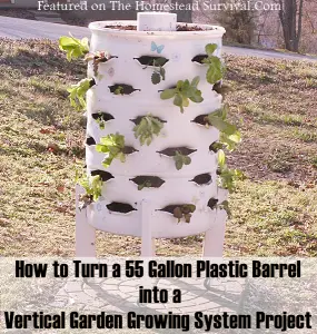 How to Create a Vertical Garden Planter from a 55 Gallon Plastic Barrel Project