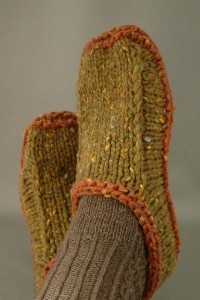 non-felted knit slippers