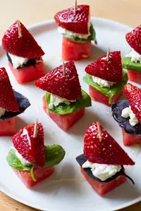 Watermelon, Strawberry, Basil Salad Recipe