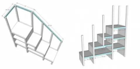 bunk bed storage stairs only