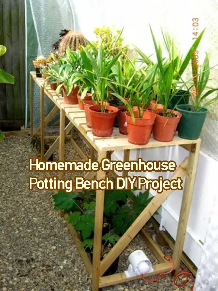 Homemade Greenhouse Potting Bench DIY Project