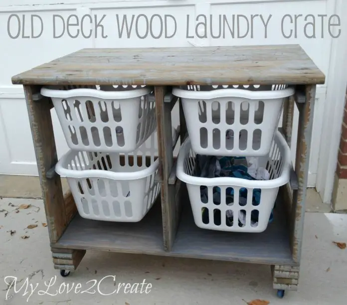Wood Pallet Laundry Organizing Station DIY Project