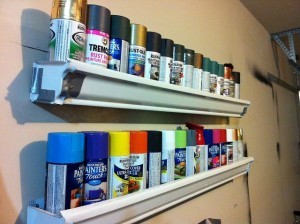 Spray Paint Can Rain Gutter Shelf