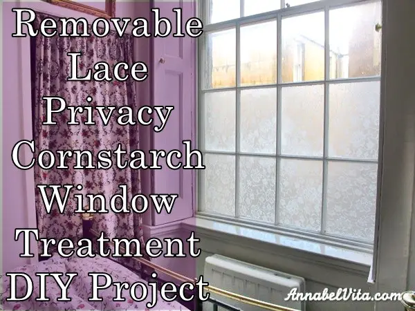 Removable Lace Privacy Cornstarch Window Treatment DIY Project