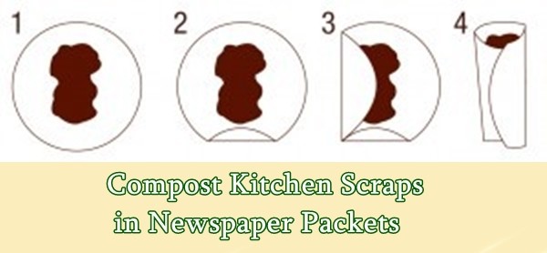 Compost Kitchen Scraps Newspaper Packets