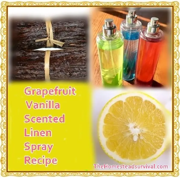 Grapefruit Vanilla Scented Linen Spray Recipe
