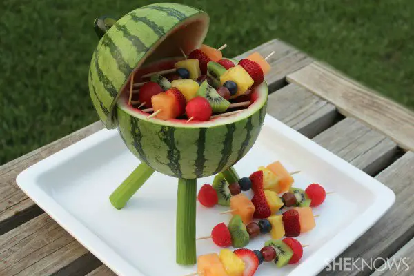 How to Make Watermelon Grill with Fruit Kabobs Recipe