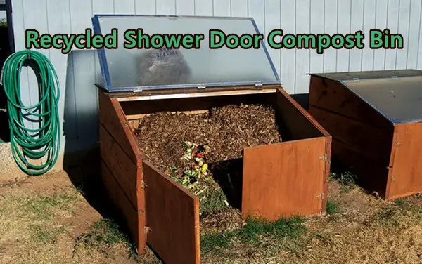 Recycled Shower Door Compost Bin