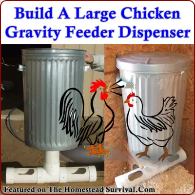 Build A Large Chicken Gravity Feeder Dispenser