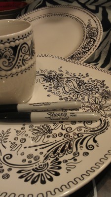 Draw Your Own Designs On Dinnerware With Sharpies
