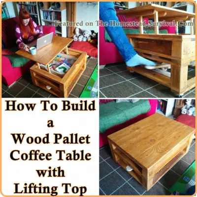 Build a Wood Pallet Coffee Table with Lifting Top