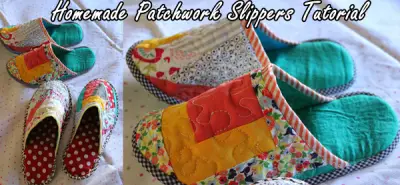 Homemade Patchwork Slippers Tutorial