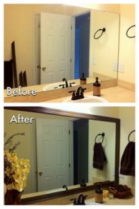 Easy Upgrade of a Bathroom Mirror By Adding A Wood Frame - The ...
