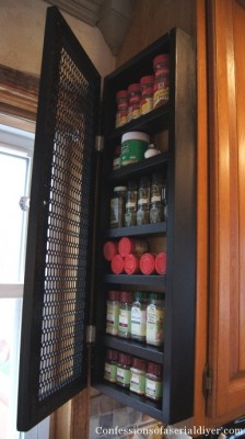 End Of The Kitchen Cabinet Spice Rack Project