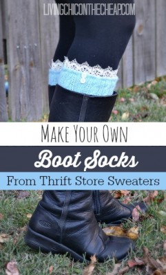 Make Your Own Boot Socks From Thrift Store Sweaters