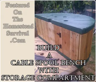 Build a Cable Spool Bench with Storage Compartment