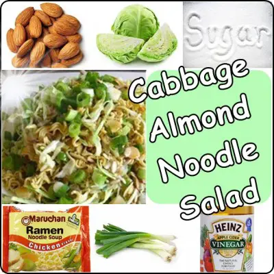 Delicious Cabbage Almond Noodle Salad