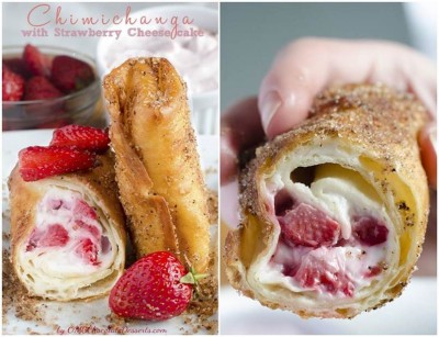 Delicious Strawberry Cheesecake Chimichangas