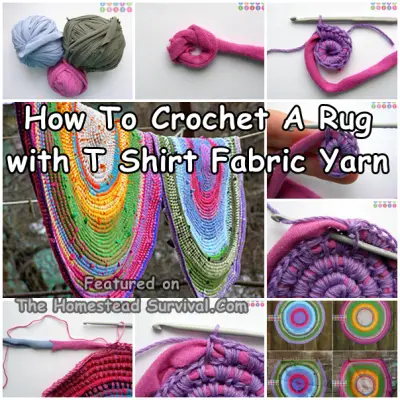 How To Crochet A Rug with T Shirt Fabric Yarn