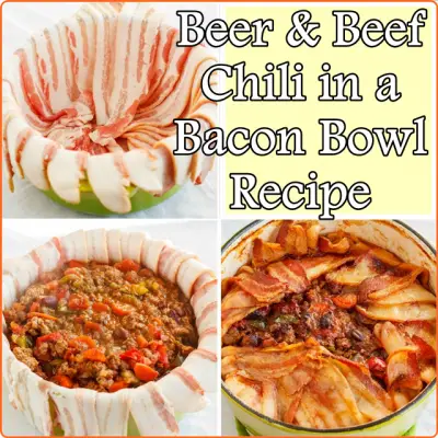 Beer and Beef Chili in a Bacon Bowl