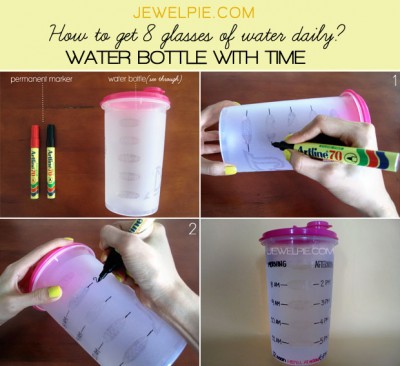 Drink Your Water With Time Marked Bottle Project