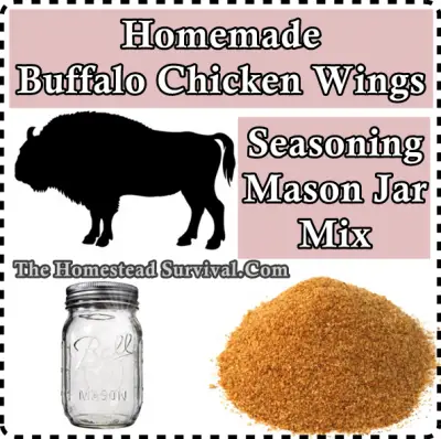 Homemade Buffalo Chicken Wings Seasoning Mason Jar Mix