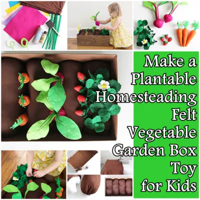 Make a Plantable Homesteading Felt Vegetable Garden Box Toy for Kids
