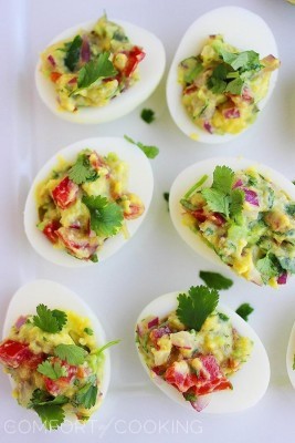 Guacamole Deviled Eggs by thecomfortofcooking.com