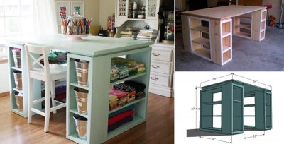 Build a Craft Table Desk With Storage Shelves