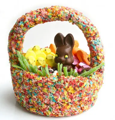 how to make an edible Easter basket made out of cereal