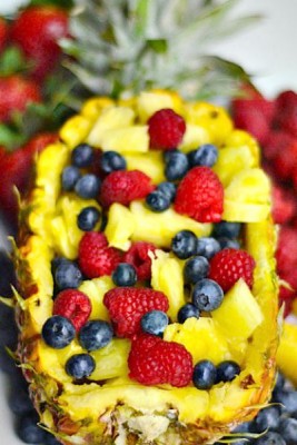 Pineapple Fruit Salad Boat Party Platter