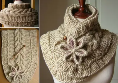 How To Knit Beautiful Cabled Ascot Scarf Project