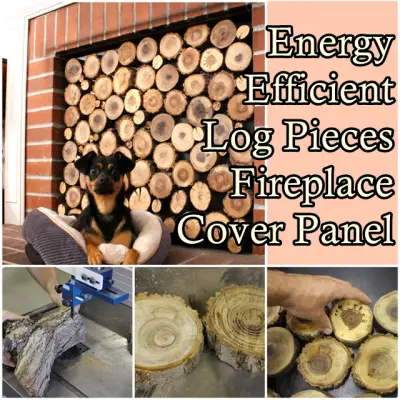 Energy Efficient Log Pieces Fireplace Cover Panel