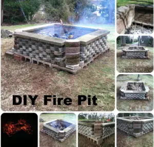 Homemade Cement Landscape Blocks Fire Pit Project - The Homestead Survival