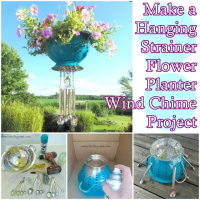 Make a Hanging Strainer Flower Planter Wind Chime Project
