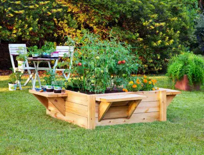 4 X 4 Raised Garden Bed With Benches