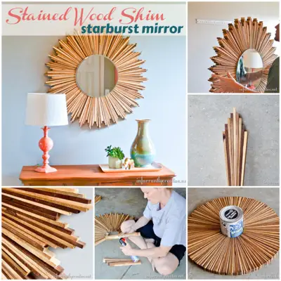 Homemade Wood Shim Starburst Mirror Project