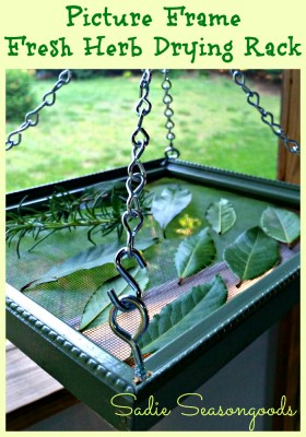 Build a Hanging Picture Frame Fresh Herbs Drying Rack