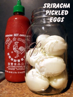 Sriracha Pickled Homesteading Chicken Eggs