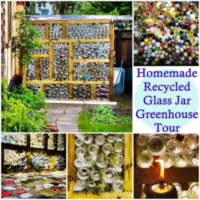 Homemade Recycled Glass Jar Greenhouse Tour